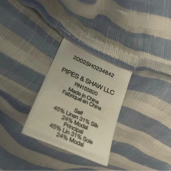 Veronica Beard Blue and White Striped Button Down Shirt - Picture 8 of 8